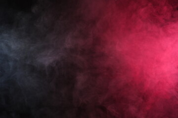 Poster - Artificial smoke in white-red light on a black background