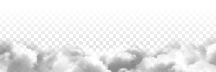 Wall Mural - Vector realistic isolated cloud sky for template decoration and covering on the transparent background. Concept of storm and cloudscape.
