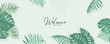 © CLton - Minimalist summer banner design with tropical leaves theme