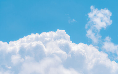 Wall Mural - white fluffy clouds on blue sky. soft touch feeling like cotton. white puffy cloudscape. beauty in n
