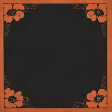 Orange Floral Frame Art Nouveau Style, Remix From Artworks By Ethel Reed