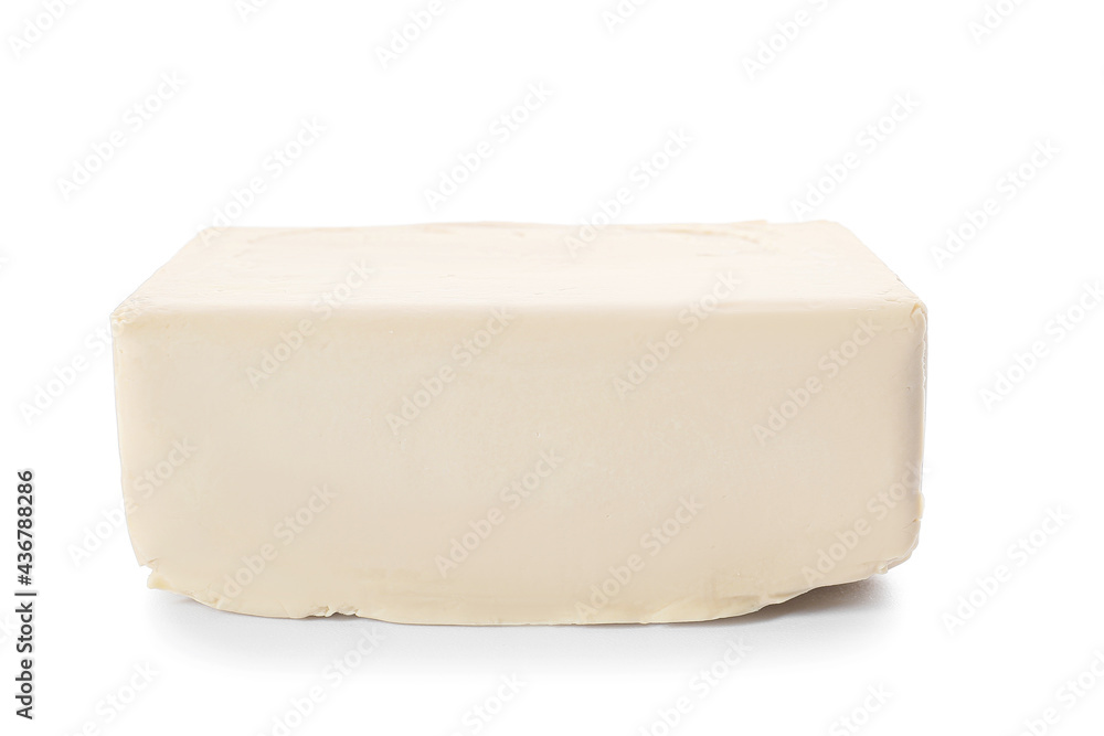 Fresh yeast on white background