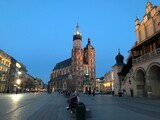 Fototapeta Miasto - St. Maria cathedral and market square, Poland, Krakow 