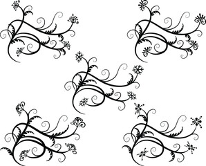 Wall Mural - Calligraphic decorative elements with lines