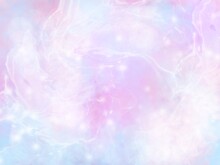 Unicorn Galaxy Pattern. Pastel Cloud And Sky With Glitter. Cute Bright Paint Like Candy Background Theme. Concept To Montage Or Present Your Product, For Women, Girls In Princess Style
