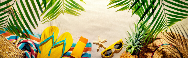 Wall Mural - Beach accessories on the summer sands