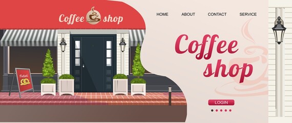 Sticker - concept banner of coffee shop shop interface