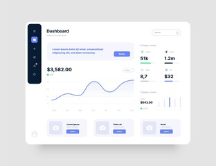 Wall Mural - dashboard design. app interface with ui and ux elements. use design for web application, desktop app