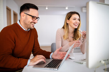 Business people, designers working on new project in modern office