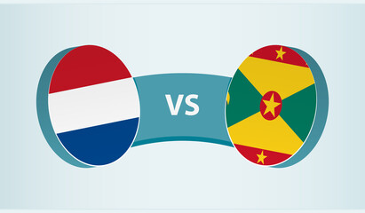 Poster - Netherlands versus Grenada, team sports competition concept.