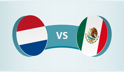 Sticker - Netherlands versus Mexico, team sports competition concept.