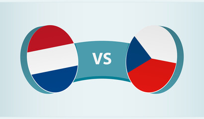 Wall Mural - Netherlands versus Czech Republic, team sports competition concept.