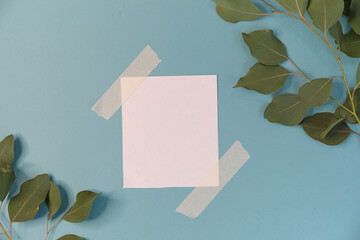 Wall Mural - greeting card mockup. different paper textures with torn and smooth edges. place for text. flat lay background