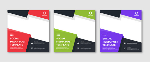 Wall Mural - editable instagram post template modern background. promotional web banner for company business post