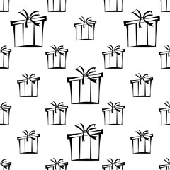 Wall Mural - Gift Box Seamless Pattern, Present Box