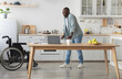 © Prostock-studio - Recovery at home, exercise for legs, work and lifestyle at self-isolation