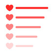 Love rating scale. The love level is being uploaded. Color gradient.