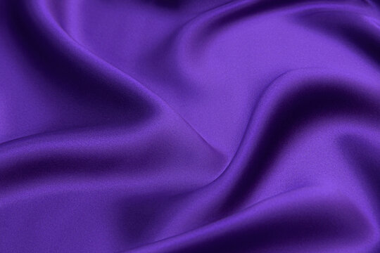 Wall Mural -  - Beautiful elegant wavy violet purple satin silk luxury cloth fabric texture with violet background design.