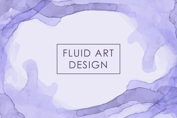 Modern watercolor background or elegant card design or wallpaper with abstract purple ink waves.