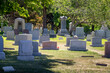 A Variety of Different Style Headstones and Gravestones at a Cemetery