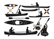 © Pathpik - Kayak boat, Kayaker, Kayaker Clipart, Kayak Paddle, kayak Monogram vector