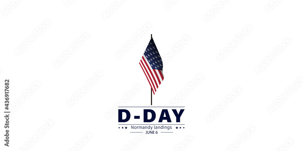  Vector illustration of D-Day Normandy landings concept. Template for background, banner, card, poster. - obrazy, fototapety, plakaty 
