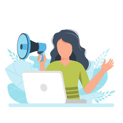 Wall Mural - digital marketing concept. advertising and promoting. flat vector illustration. online marketing spe