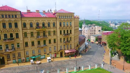 Wall Mural - The top view of the Andrew's Descent street, Kyiv, Ukraine