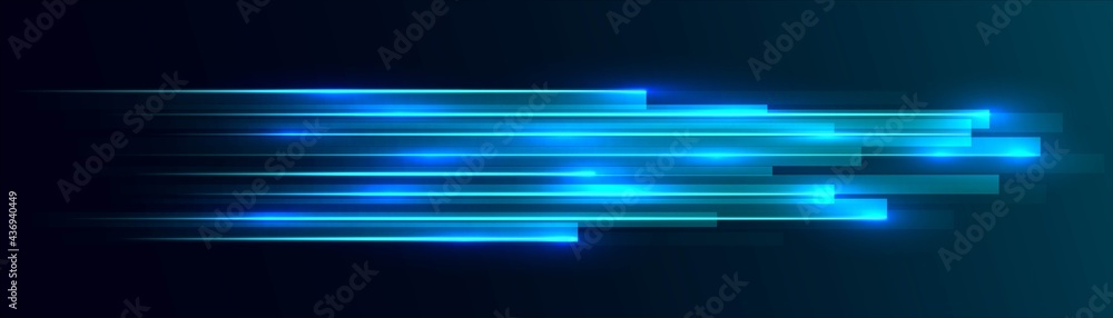 Neon abstract background, texture glowing rectangles, geometric shapes, LED strip design, technology background, straight lines, shooting stars, milky way, splash screen, vector illustration - obrazy, fototapety, plakaty 