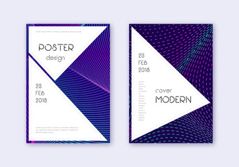 Stylish cover design template set. Neon abstract l