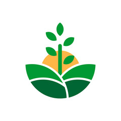 Poster - green plant modern logo