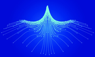 Wall Mural - the blue dots converge like an eagle spreading its wings
