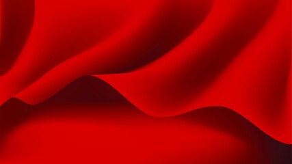 Wall Mural - Abstract  luxury red cloth or liquid wave vector background. Red fabric texture background. Rippled wavy silk. Beautiful and Shiny silk. Cloth soft wave. Creases of satin, cotton.Vector illustration.