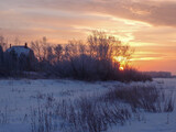 Fototapeta Na ścianę - View of the winter bank of the Irtysh River in the Omsk region
