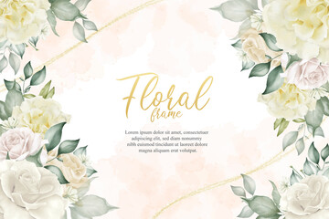 Beautiful Floral frame background with flowers illustration