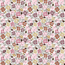 Autumn Mix Floral Ditsy Seamless Pattern. Repeating Pattern For Apparel, Gift Wrap, Backgrounds, Borders, Stationery, Scrapbook Paper, Crafting And More.