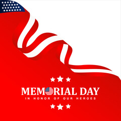 Wall Mural - Happy Memorial Day Celebration Vector Template Design Illustration