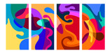 Fototapeta Młodzieżowe - Vector colorful abstract psychedelic liquid and fluid background pattern