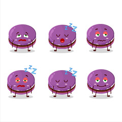 Sticker - Cartoon character of grapes dorayaki with sleepy expression