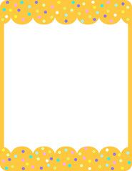 Sticker - Empty yellow curl frame banner template