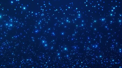 Wall Mural - Abstract motion background shining flashing blue particles. Shimmering Glittering Particles With Bokeh. Sparks from the fire. Flying sparks.