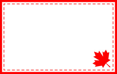 Canadian flag symbols decorative red border frame with blank space for your text.	