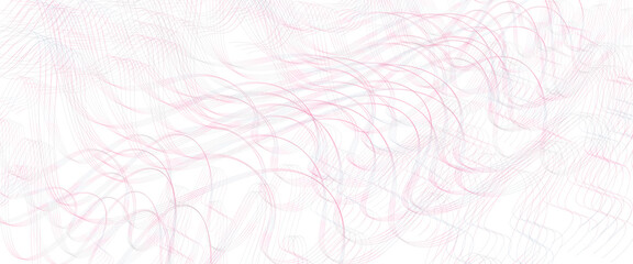 Wall Mural - Pink, gray undulating lines. Tangled thin curves. Pastel squiggles, wave pattern. Abstract vector background. Template design for banner, landing page, cheque, website. Stylized pencil drawing. EPS10