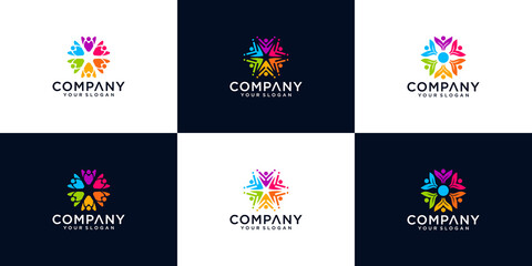 colorful creative people logo collection