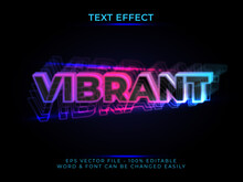 Light Vibrant Text Effect Style. 3d Neon Editable Text Effect.