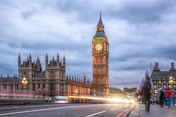 Fototapete - Big Ben in the evening, London, United Kingdom