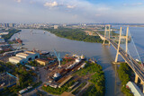 Fototapeta Na ścianę - Phu My Bridge is the largest Bridge in Vietnam and an important part of the infrastructure of modern Ho Chi Minh City .