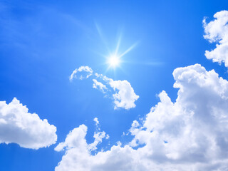 Wall Mural - sunny blue sky with bright clouds background