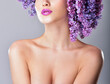 © Svetlana Fedoseeva - Beauty fashion model Girl with Lilac Flowers Hair Style. Nature Hairstyle. Summer. Professional makeup.