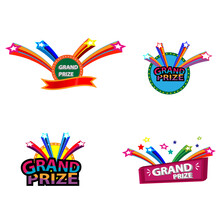 Badge Label Vector Grand Prize Text